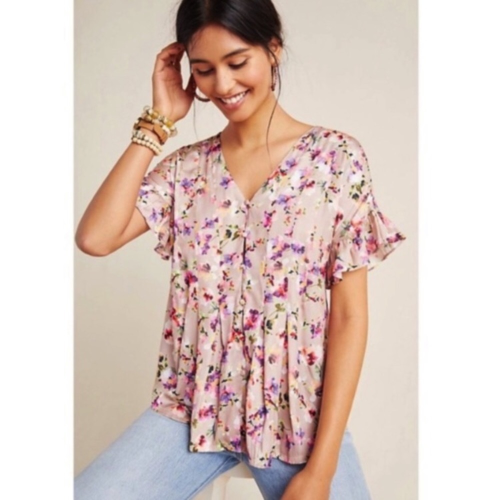 Anthropologie Dolan Mitzi Floral Top- Size 2X